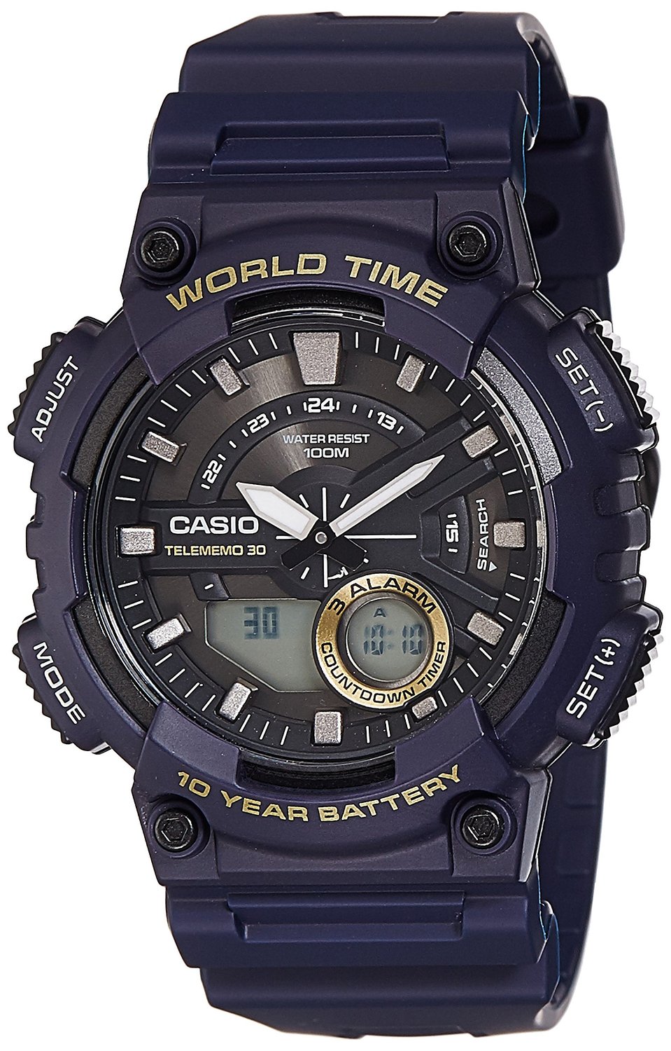 Casio Youth - Combination Analog-Digital Black Dial Men's Watch - AEQ-110W-2AVDF(AD208)