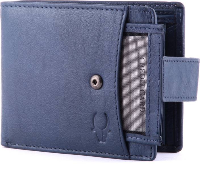 WildHorn Men Casual, Formal Blue Genuine Leather Wallet  (6 Card Slots)