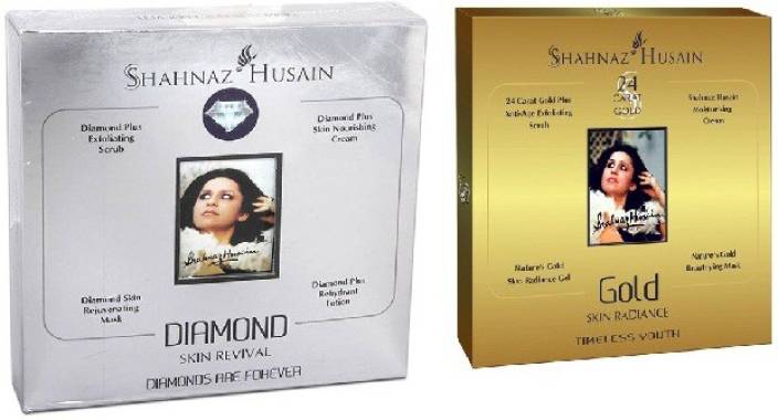 Shahnaz Husain Timeless Diamond & GoldFacial Kit (combo),Excellent For Young Girls 80 g  (Set of 2)