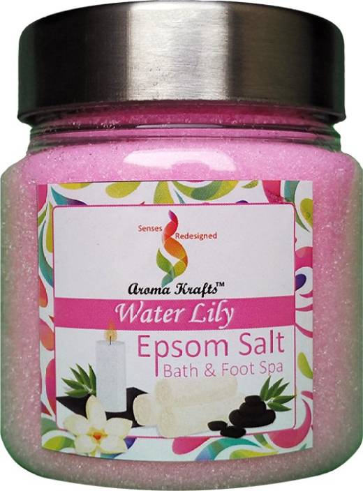 Aromakrafts Ultra Pure Epsom Bath & Foot Spa Salt enriched with Water Lily Aroma  (250 g)