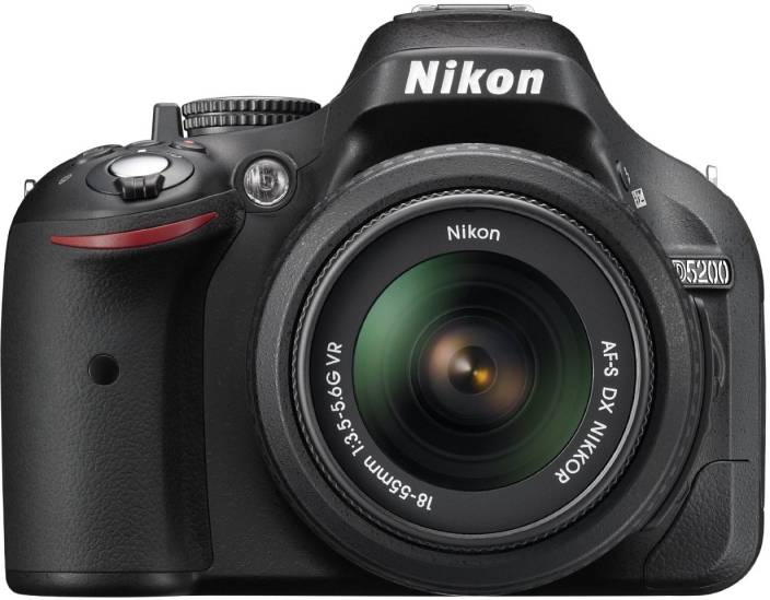 Nikon D5200 (Body with AF-S DX NIKKOR 18-55 mm F/3.5-5.6G VR II Lens) DSLR Camera  (Black)