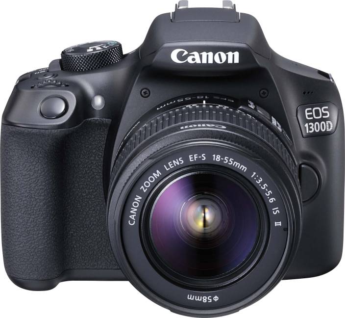 Canon EOS 1300D (Body with EF-S 18 - 55 mm IS II + EF-S 55 - 250 mm F4 5.6 IS II) DSLR Camera  (Black)