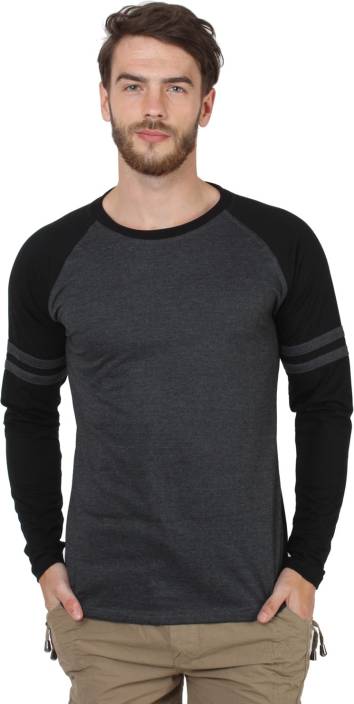 SayItLoud Solid Men's Round Neck Black T-Shirt